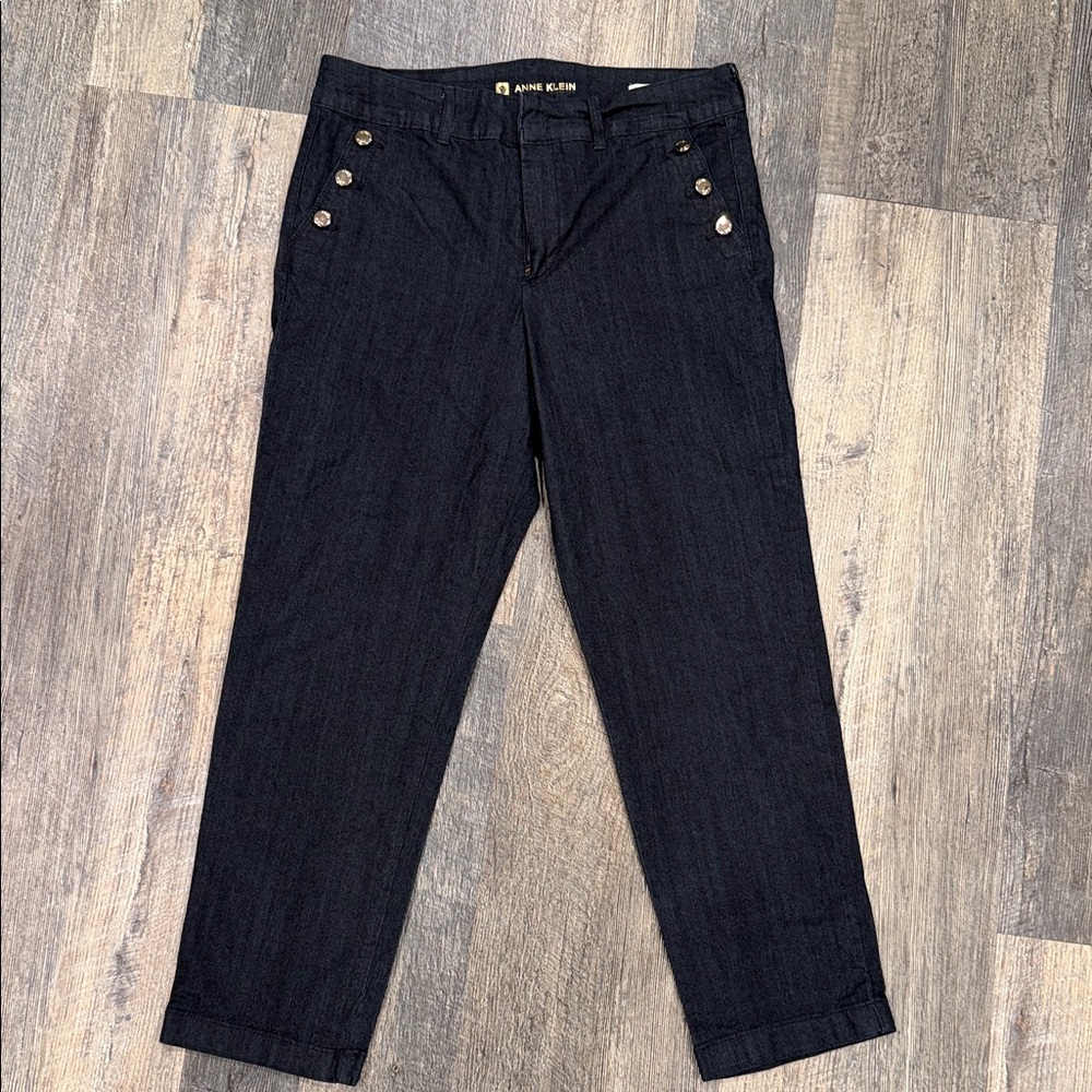 Anne Klein Women's Dark Blue Trousers size 14